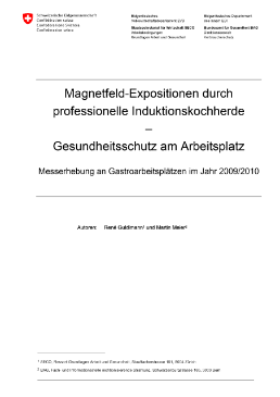Magnetfeld-Expositionen durch professionelle Induktionskochherde - Messerhebung an Gastroarbeitsplätzen im Jahr 2009-201-1